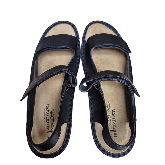 NAOT Karenna Black Leather Slingback Strappy Sandals Shoes Women's US 10 10 1/2 - Picture 3 of 6